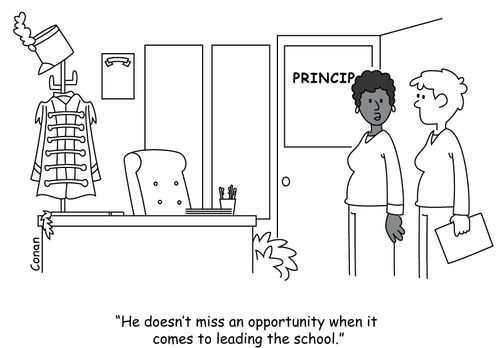 "He doesn't miss an opportunity when it comes to leading the school."