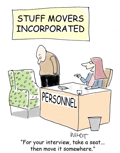 "For your interview, take a seat...then move it somewhere."
