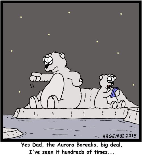 "Yes Dad, the Aurora Borealis, big deal, I've seen it hundreds of times..."