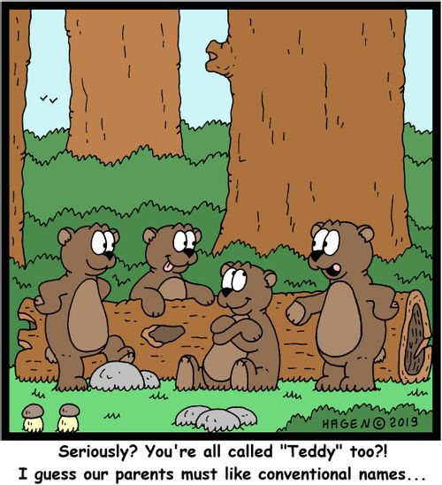 "Seriously? You're all called "Teddy" too?! I guess our parents must like conventional names..."