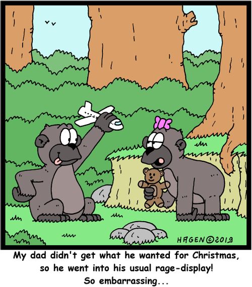 "My dad didn't get what he wanted for Christmas, so he went into his usual rage-display! So embarrassing..."