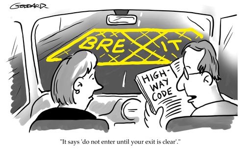"It says 'do not enter until your exit is clear'."