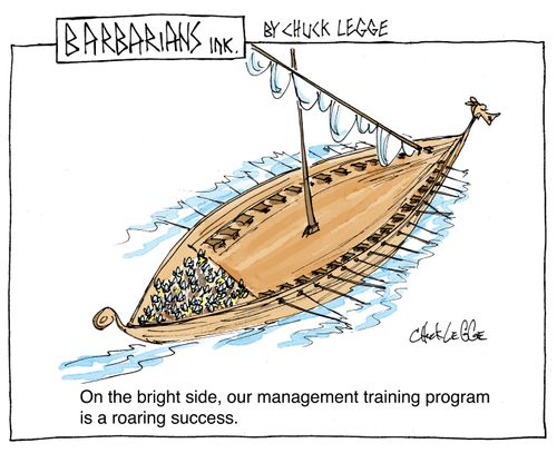 "On the bright side, our management training program is a roaring success."