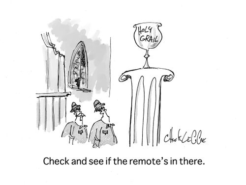 "Check and see if the remote's in there."