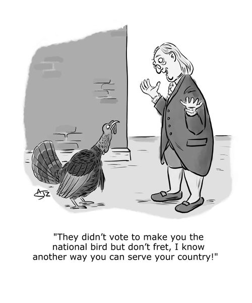 "They didn't vote to make you the national bird but don't fret, I know another way you can serve your country!"