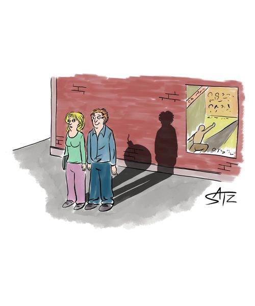 Woman with a bomb shadow
