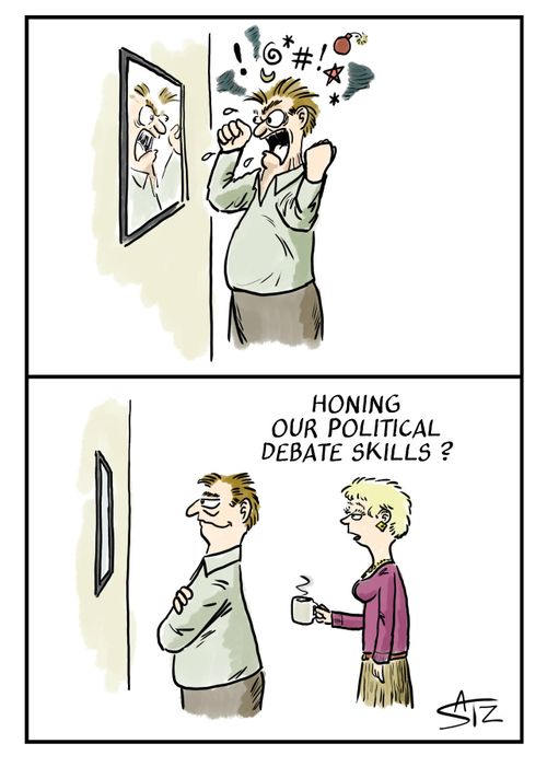 "Honing our political debate skills?"