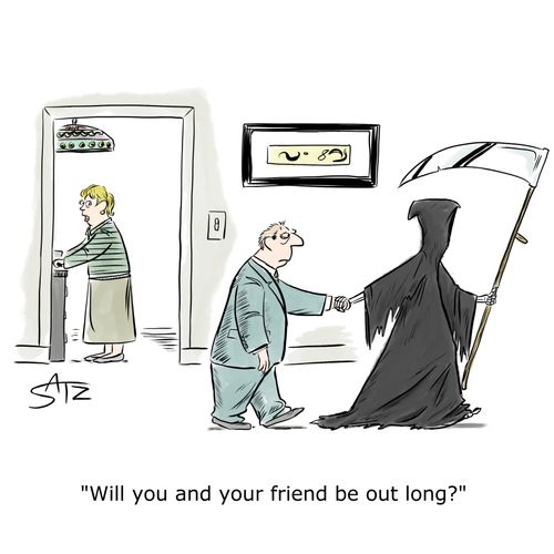 "Will you and your friend be out long?"