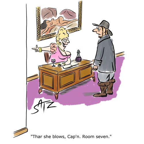 "Thar she blows, Cap'n. Room seven."