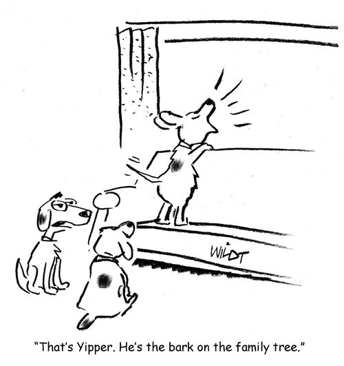 "That's Yipper. He's the bark on the family tree."
