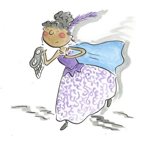 Amelia removes her veil