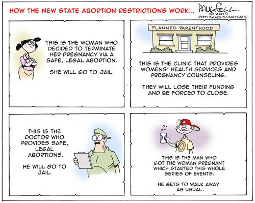 How the new state abortions restrictions work. . . This is the man who got the woman pregnant which started this whole series of events. He gets to walk away as usual.