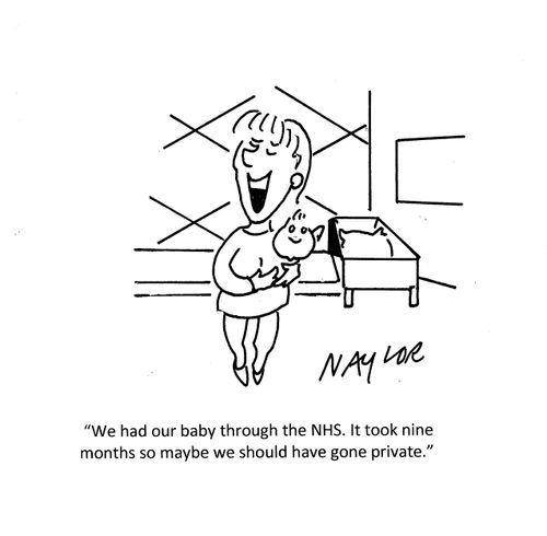 "We had our baby through the NHS. It took nine months so maybe we should have gone private."