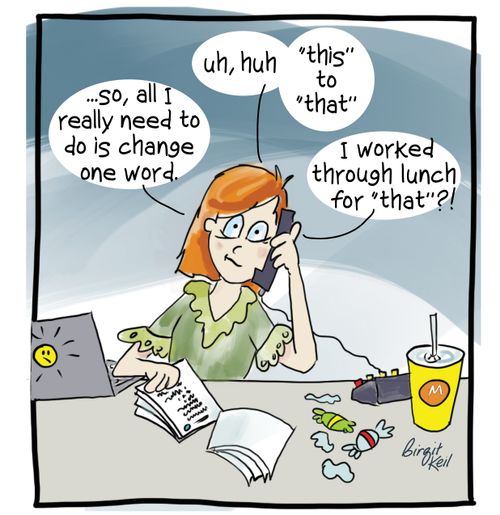 ". . . so, all I really need to do is change one word."