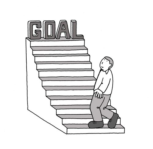 Man Walking Towards His Goal.