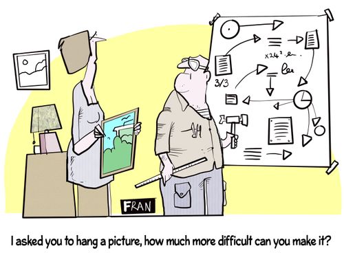 "I asked you to hang a picture, how much more difficult can you make it?"