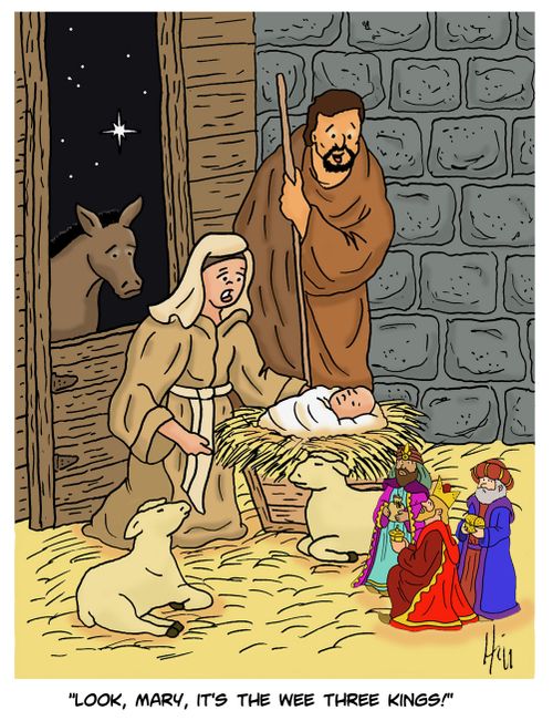 "Look, Mary, it's the wee three kings!"