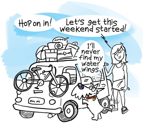 "Hop on in! Let's get this weekend started!"