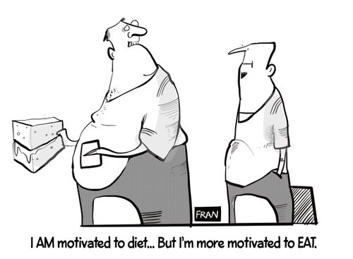 "I am motivated to diet. . . but I'm more motivated to eat."