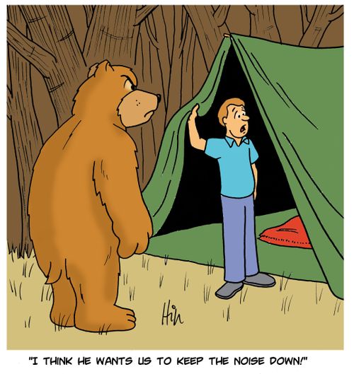 "I think he wants us to keep the noise down!"