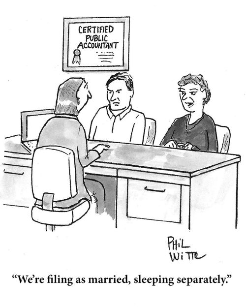 "We;re filing as married, sleeping separately."