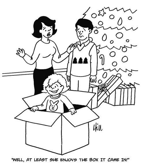 "Well, at least she enjoys the box it came in!"