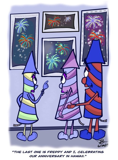 "The last one is Freddy and I, celebrating our anniversary in Hawaii."