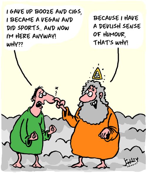 "I gave up booze and cigs, I became a vegan and did sports. . . and now I'm here anyway! Why??"
