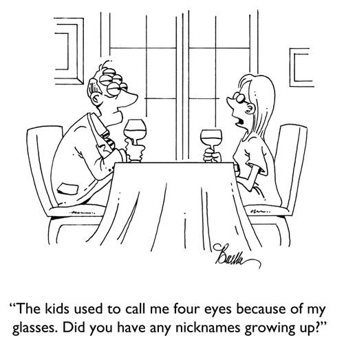 "The kids used to call me four eyes because of my glasses. Did you have any nicknames growing up?"