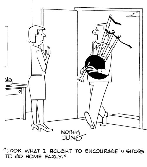 "Look what I bought to encourage visitors to go home early."