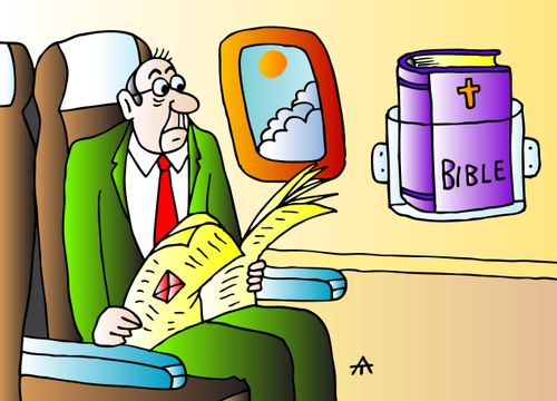 Bible as the reading material on a plane