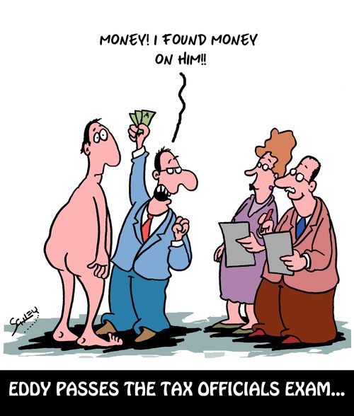 Eddy passes the tax officials exam.