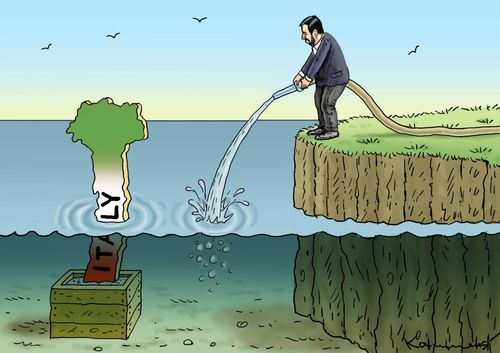 Matteo Salvini drowns Italy