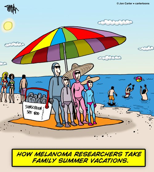 How melanoma researchers take family summer vacations.