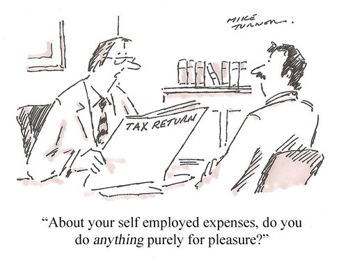 "About your self employed expenses, do you do anything purely for pleasure?"