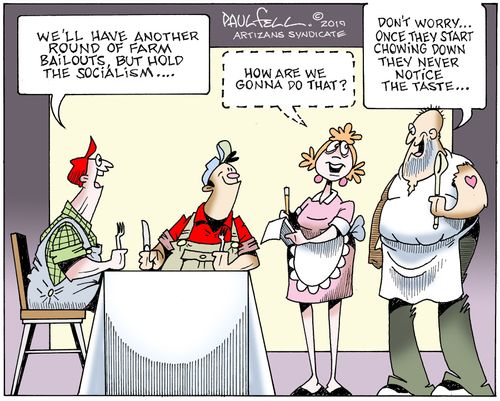 "We'll have another round of farm bailouts, but hold the socialism. . ."