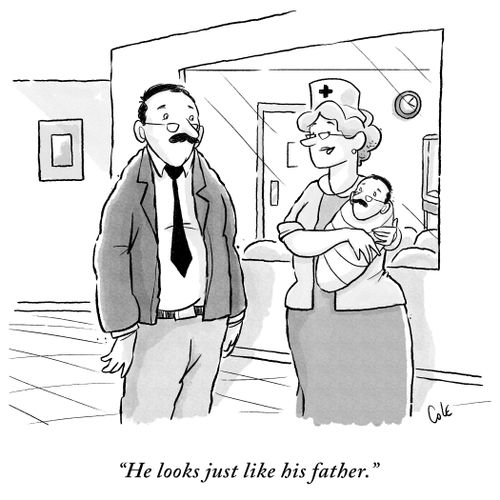 "He looks just like his father."