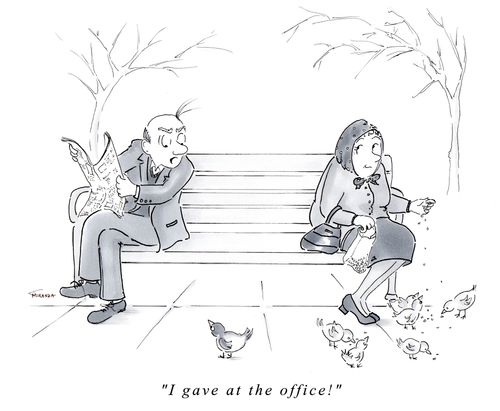 "I gave at the office!"