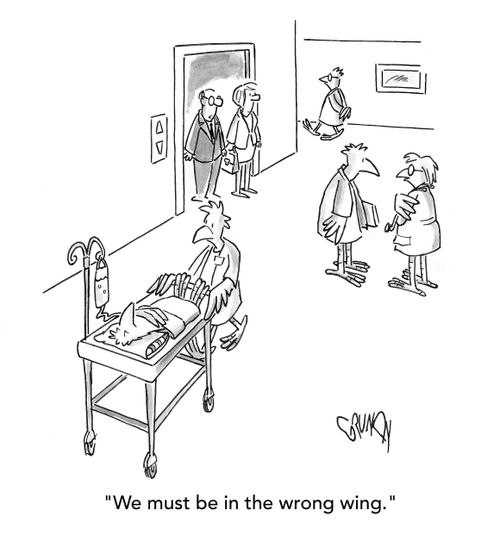 "We must be in the wrong wing."