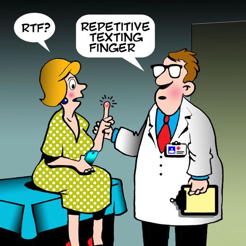 "Repetitive texting finger."