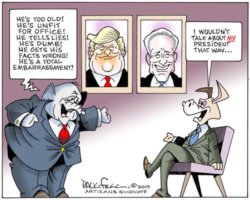 "He's too old! He's unfit for office! He tells lies! He's dumb! He gets his facts wrong! He's a total embarrassment!"