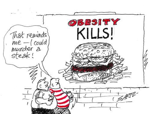 "That reminds me - I could murder a steak!"