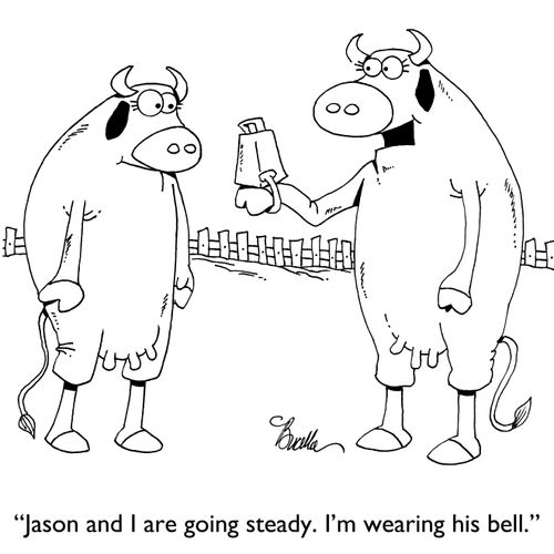 "Jason and I are going steady. I'm wearing his bell."