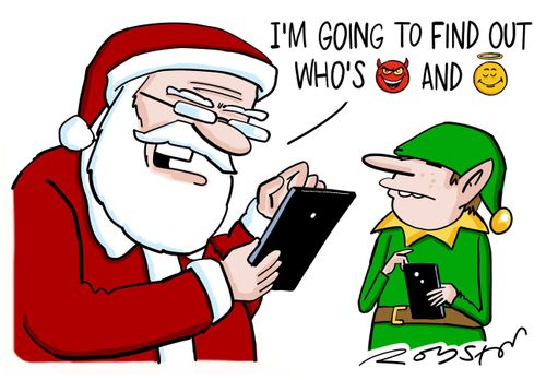 "I'm going to find out who's [naughty emoji] and [nice emoji]."