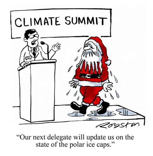 "Our next delegate will update us on the state of the polar ice caps."