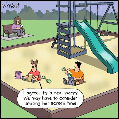"I agree, it's a real worry. We may have to consider limiting her screen time."