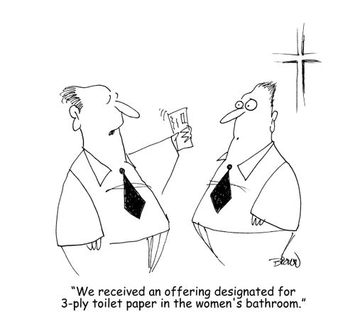 "We received an offering designated for 3-ply toilet paper in the women's bathroom."