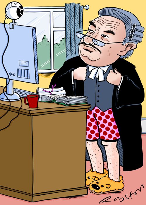 Court barrister working from home