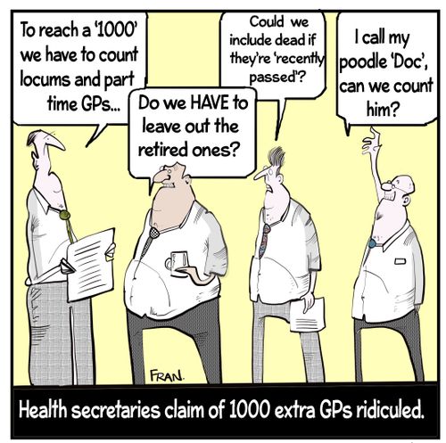 Health Secretaries claim of 1000 extra GPs ridiculed