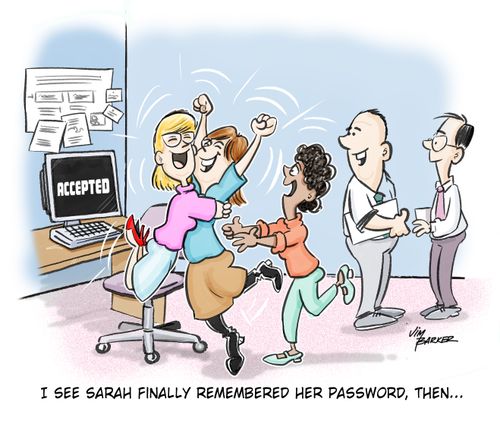 "I see Sarah finally remembered her password, then. . ."